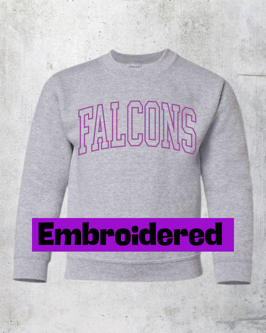 Gray Sweatshirt - Falcons Varsity - Embroidered