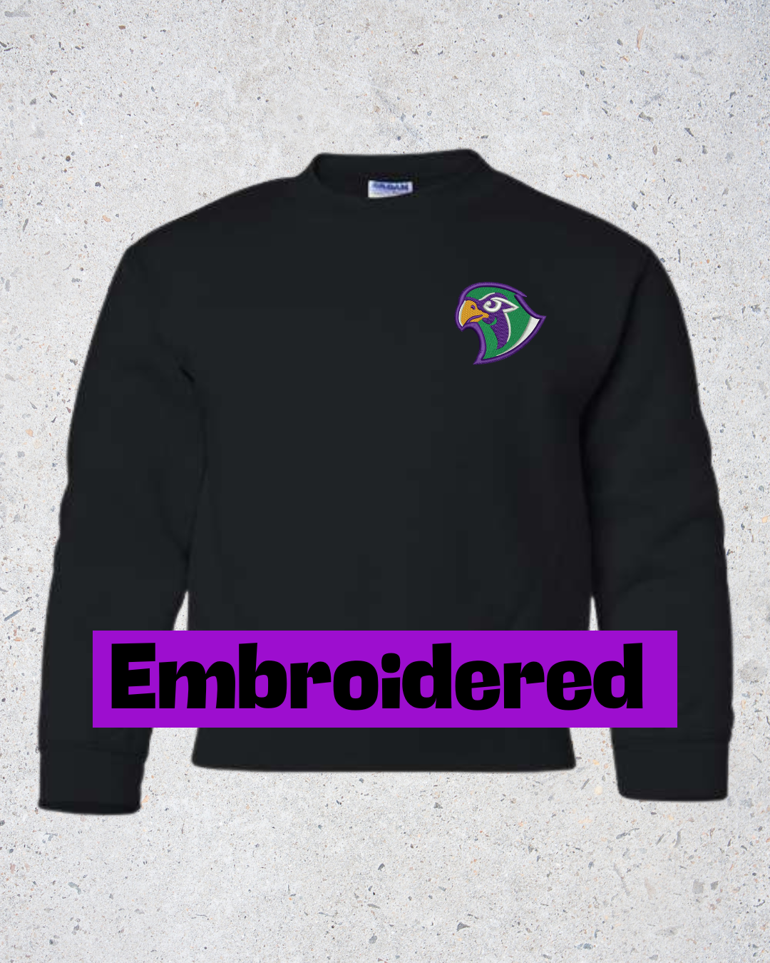 Black Sweatshirt - Mascot - Embroidered